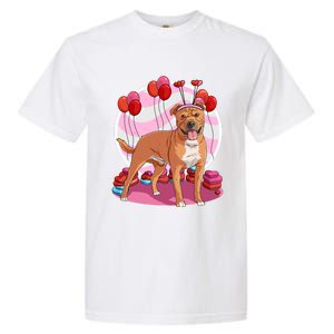 Staffordshire Bull Terrier Heart Valentine Day Decor Gift Garment-Dyed Heavyweight T-Shirt