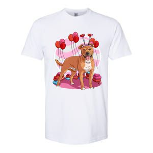 Staffordshire Bull Terrier Heart Valentine Day Decor Gift Softstyle CVC T-Shirt