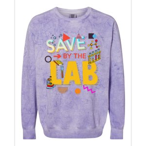 Saved By The Lab Retro Medical Laboratory Tech Colorblast Crewneck Sweatshirt