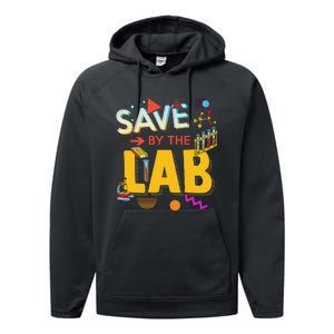 Saved By The Lab Retro Medical Laboratory Tech Performance Fleece Hoodie