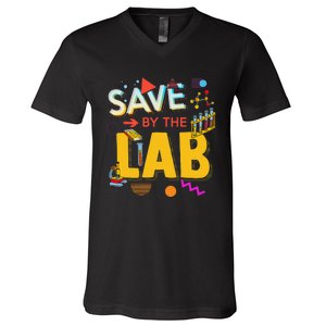 Saved By The Lab Retro Medical Laboratory Tech V-Neck T-Shirt