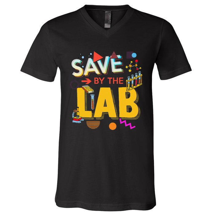 Saved By The Lab Retro Medical Laboratory Tech V-Neck T-Shirt