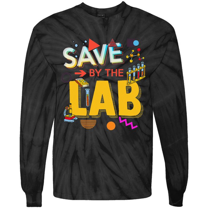 Saved By The Lab Retro Medical Laboratory Tech Tie-Dye Long Sleeve Shirt