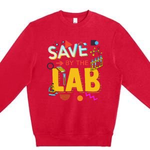 Saved By The Lab Retro Medical Laboratory Tech Premium Crewneck Sweatshirt