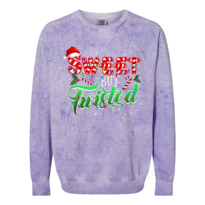 Sweet But Twisted Funny Candy Cane Christmas Gift Colorblast Crewneck Sweatshirt