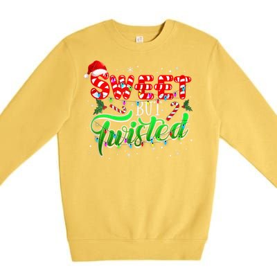 Sweet But Twisted Funny Candy Cane Christmas Gift Premium Crewneck Sweatshirt