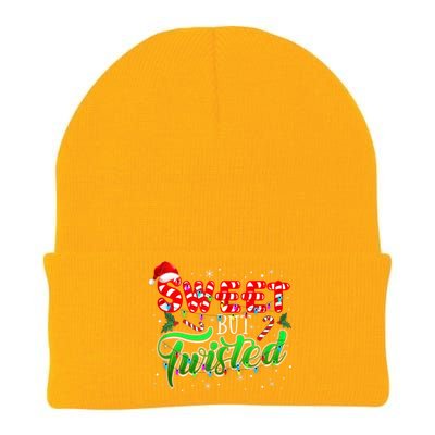 Sweet But Twisted Funny Candy Cane Christmas Gift Knit Cap Winter Beanie