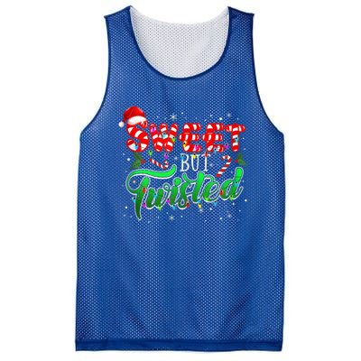 Sweet But Twisted Funny Candy Cane Christmas Gift Mesh Reversible Basketball Jersey Tank