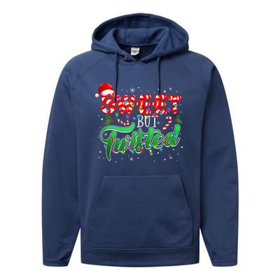 Sweet But Twisted Funny Candy Cane Christmas Gift Performance Fleece Hoodie