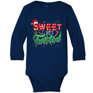 Sweet But Twisted Funny Candy Cane Christmas Gift Baby Long Sleeve Bodysuit