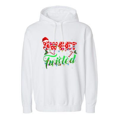 Sweet But Twisted Funny Candy Cane Christmas Gift Garment-Dyed Fleece Hoodie