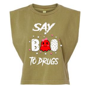 Say Boo To Drugs Halloween Red Ribbon Week Awareness Garment-Dyed Women's Muscle Tee