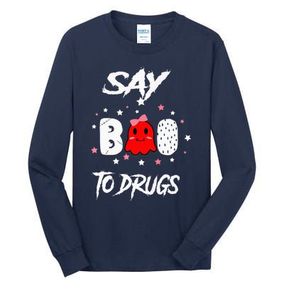 Say Boo To Drugs Halloween Red Ribbon Week Awareness Tall Long Sleeve T-Shirt