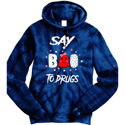 Say Boo To Drugs Halloween Red Ribbon Week Awareness Tie Dye Hoodie