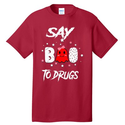 Say Boo To Drugs Halloween Red Ribbon Week Awareness Tall T-Shirt