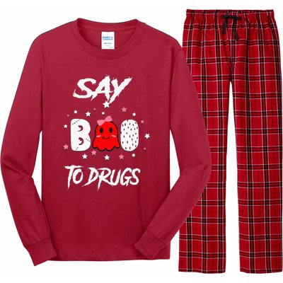 Say Boo To Drugs Halloween Red Ribbon Week Awareness Long Sleeve Pajama Set