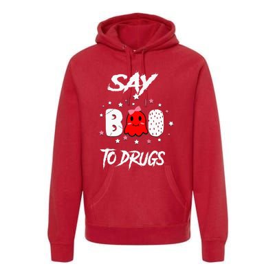 Say Boo To Drugs Halloween Red Ribbon Week Awareness Premium Hoodie