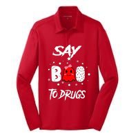 Say Boo To Drugs Halloween Red Ribbon Week Awareness Silk Touch Performance Long Sleeve Polo