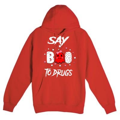 Say Boo To Drugs Halloween Red Ribbon Week Awareness Premium Pullover Hoodie