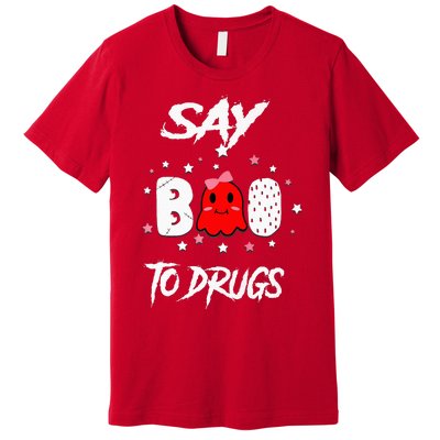 Say Boo To Drugs Halloween Red Ribbon Week Awareness Premium T-Shirt