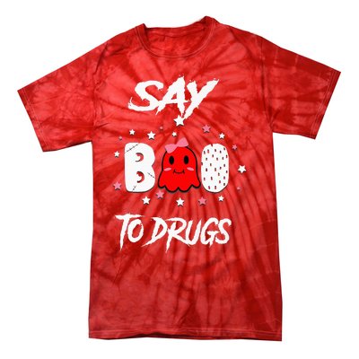 Say Boo To Drugs Halloween Red Ribbon Week Awareness Tie-Dye T-Shirt