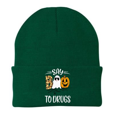 Say Boo To Drugs Funny Halloween Red Ribbon Week Awareness Knit Cap Winter Beanie