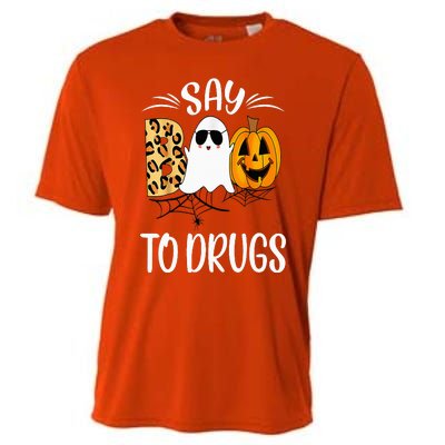 Say Boo To Drugs Funny Halloween Red Ribbon Week Awareness Cooling Performance Crew T-Shirt