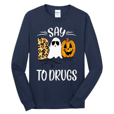 Say Boo To Drugs Funny Halloween Red Ribbon Week Awareness Tall Long Sleeve T-Shirt