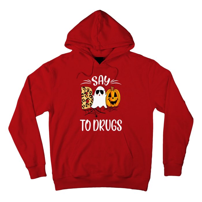 Say Boo To Drugs Funny Halloween Red Ribbon Week Awareness Hoodie