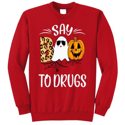 Say Boo To Drugs Funny Halloween Red Ribbon Week Awareness Sweatshirt