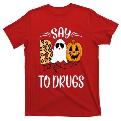 Say Boo To Drugs Funny Halloween Red Ribbon Week Awareness T-Shirt