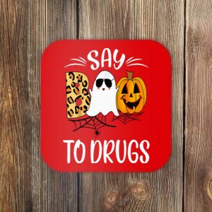 Say Boo To Drugs Funny Halloween Red Ribbon Week Awareness Coaster