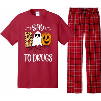 Say Boo To Drugs Funny Halloween Red Ribbon Week Awareness Pajama Set