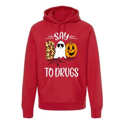 Say Boo To Drugs Funny Halloween Red Ribbon Week Awareness Premium Hoodie