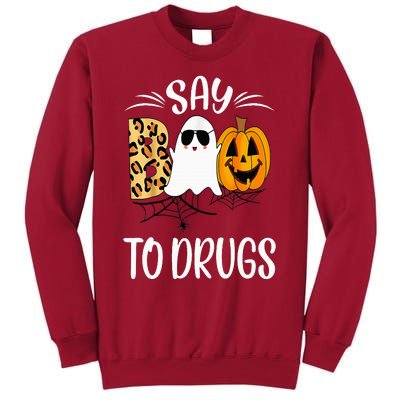 Say Boo To Drugs Funny Halloween Red Ribbon Week Awareness Tall Sweatshirt