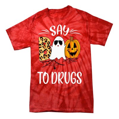 Say Boo To Drugs Funny Halloween Red Ribbon Week Awareness Tie-Dye T-Shirt