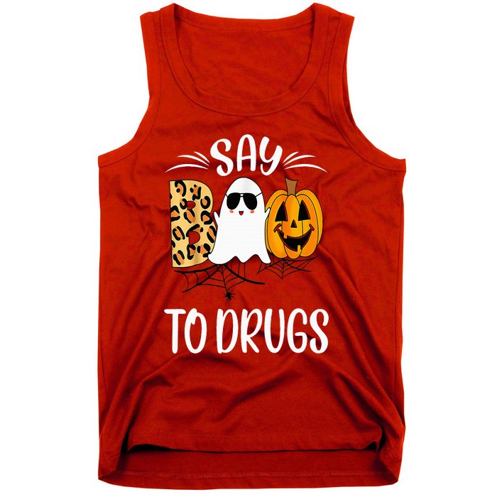 Say Boo To Drugs Funny Halloween Red Ribbon Week Awareness Tank Top