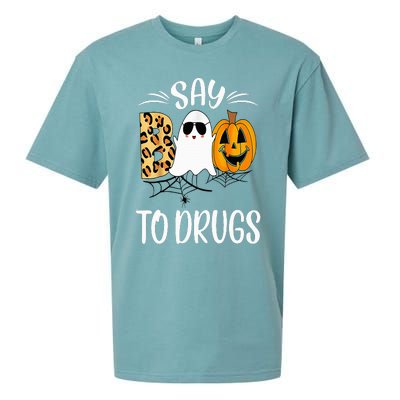 Say Boo To Drugs Funny Halloween Red Ribbon Week Awareness Sueded Cloud Jersey T-Shirt