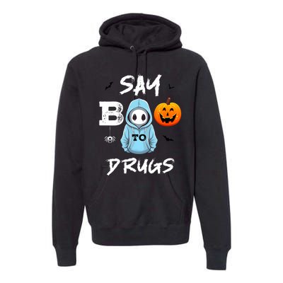 Say Boo To Drugs Funny Halloween Red Ribbon Week Awareness Premium Hoodie