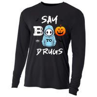 Say Boo To Drugs Funny Halloween Red Ribbon Week Awareness Cooling Performance Long Sleeve Crew