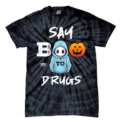 Say Boo To Drugs Funny Halloween Red Ribbon Week Awareness Tie-Dye T-Shirt