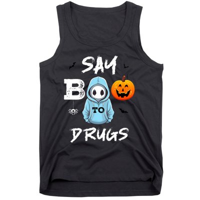 Say Boo To Drugs Funny Halloween Red Ribbon Week Awareness Tank Top