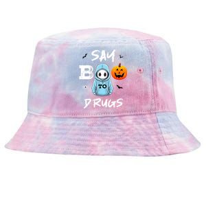 Say Boo To Drugs Funny Halloween Red Ribbon Week Awareness Tie-Dyed Bucket Hat