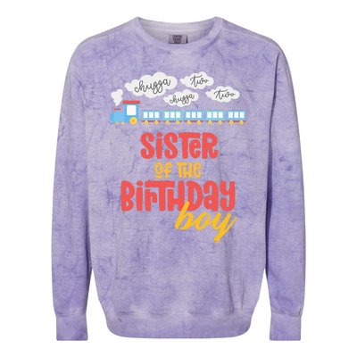 Sister Birthday Train I'm 2 Two Yr Old Chugga Engine Colorblast Crewneck Sweatshirt