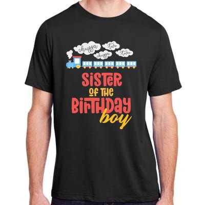 Sister Birthday Train I'm 2 Two Yr Old Chugga Engine Adult ChromaSoft Performance T-Shirt