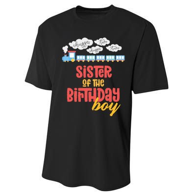 Sister Birthday Train I'm 2 Two Yr Old Chugga Engine Performance Sprint T-Shirt