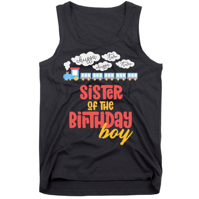 Sister Birthday Train I'm 2 Two Yr Old Chugga Engine Tank Top