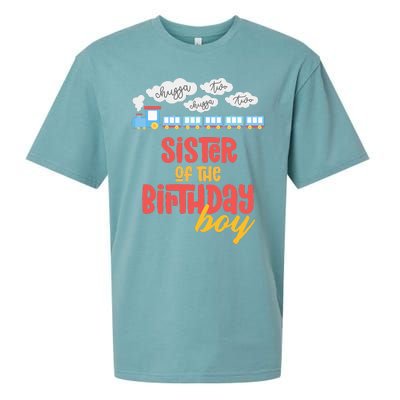 Sister Birthday Train I'm 2 Two Yr Old Chugga Engine Sueded Cloud Jersey T-Shirt