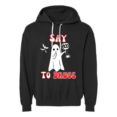 Say Boo To Drugs National Red Ribbon Week Awareness Cool Gift Garment-Dyed Fleece Hoodie