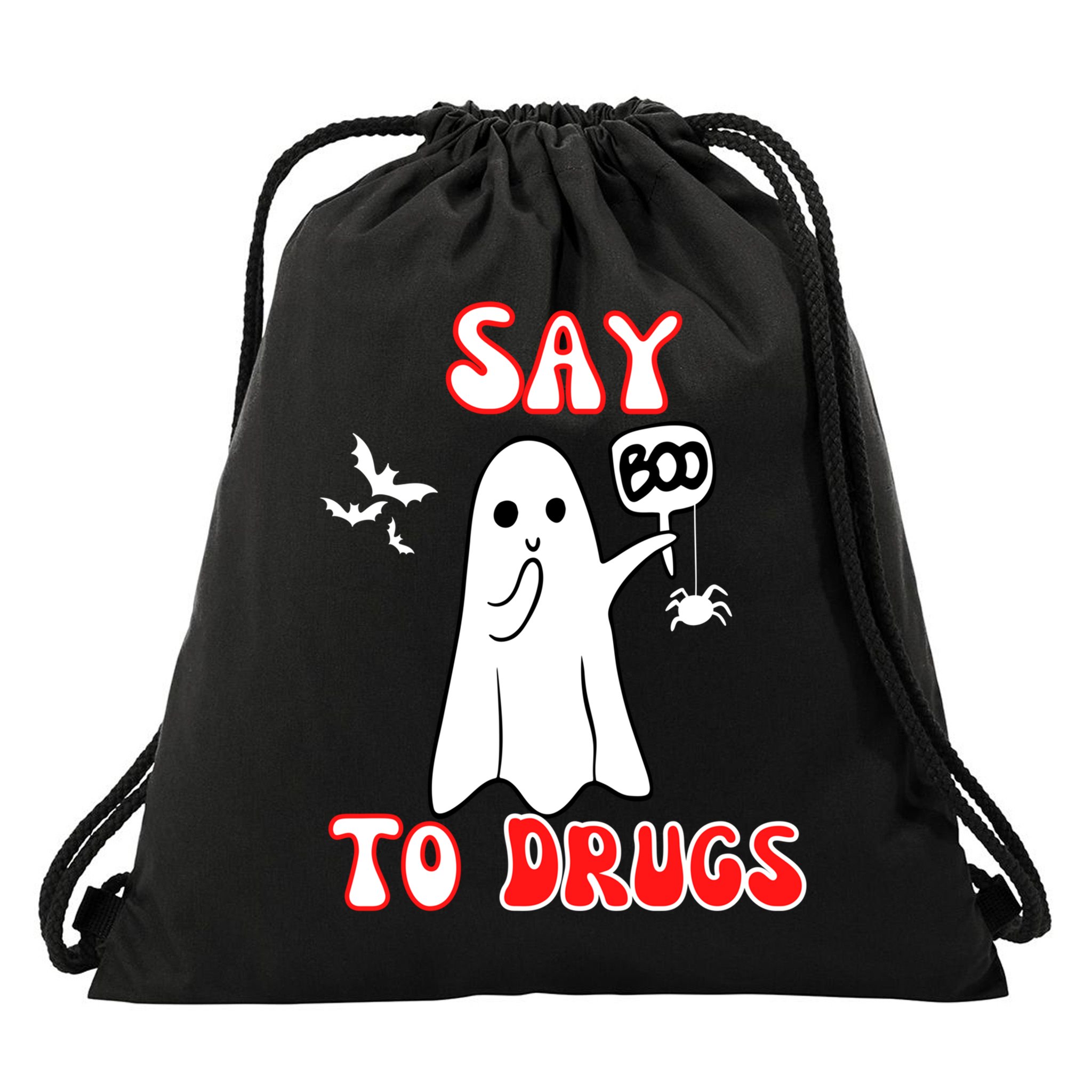 Say Boo To Drugs National Red Ribbon Week Awareness Cool Gift Drawstring Bag